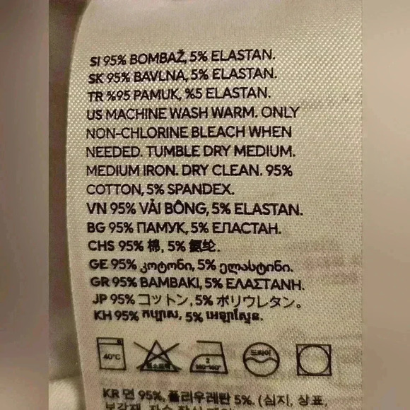 Divided by H&M Plus Ivory Cotton Cropped Mock Neck Long Sleeve Top Sz XXL NWT - Picture 11 of 12